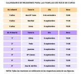 Reuniones con las familias inicio de curso 2023-24